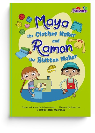 Maya the Clothes Maker and Ramon the Button Maker -- Math Storybook + Kit