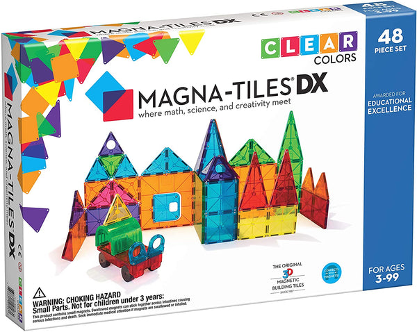 Magna-Tiles Clear Colors -- DX 48pc Set